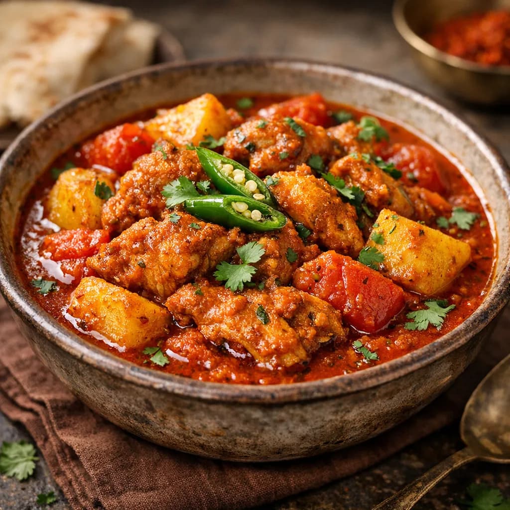 Spicy Chicken Masala with Tomato and Potato
