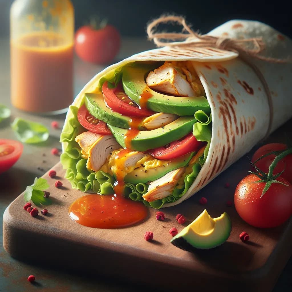 Spicy Chicken Omelette Wrap