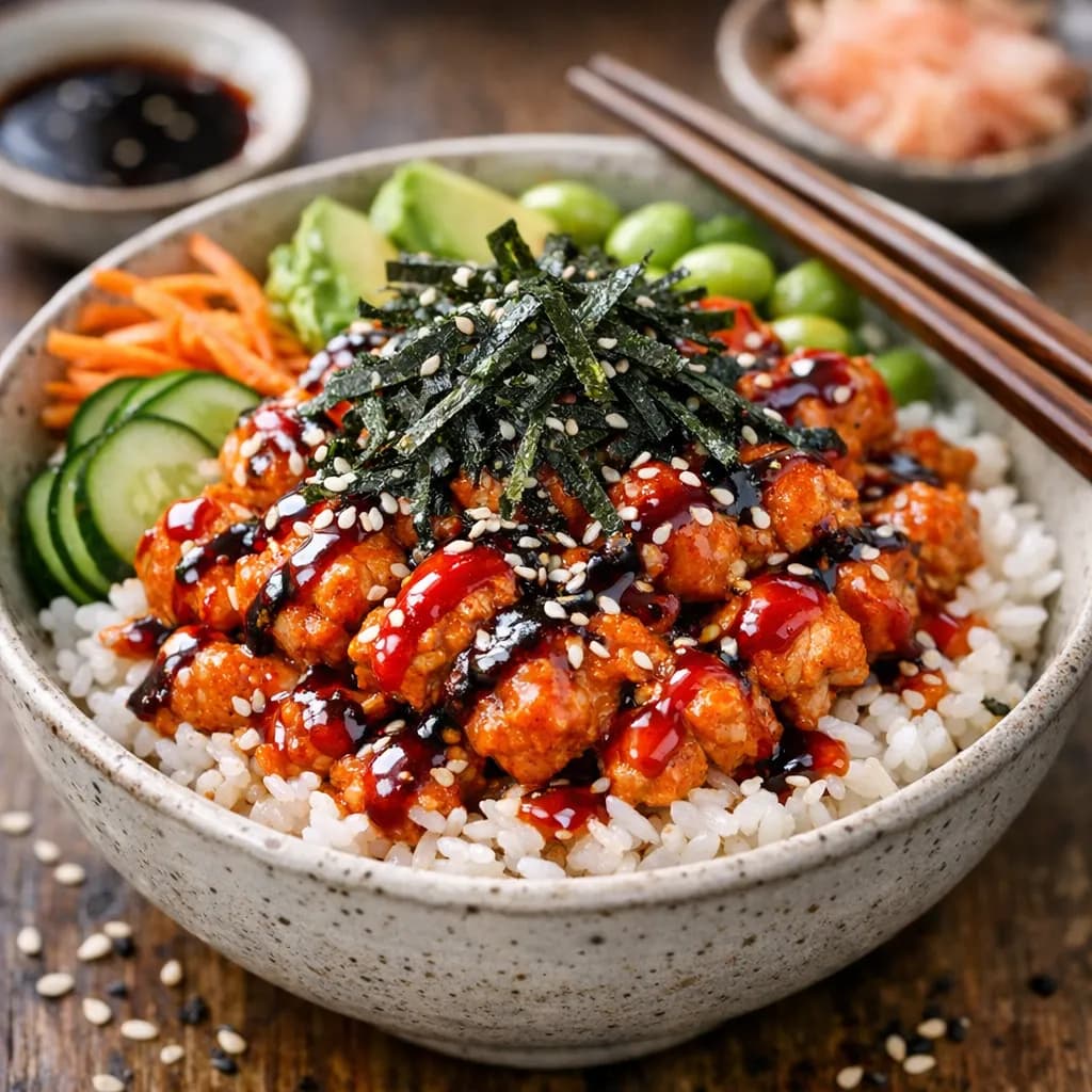Spicy Chicken Sushi Bowls