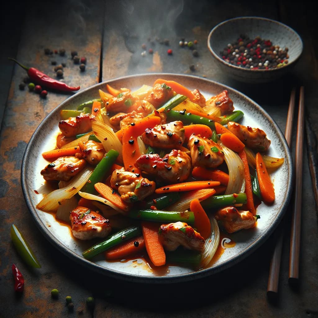 Spicy Chicken and Carrot Stir-Fry