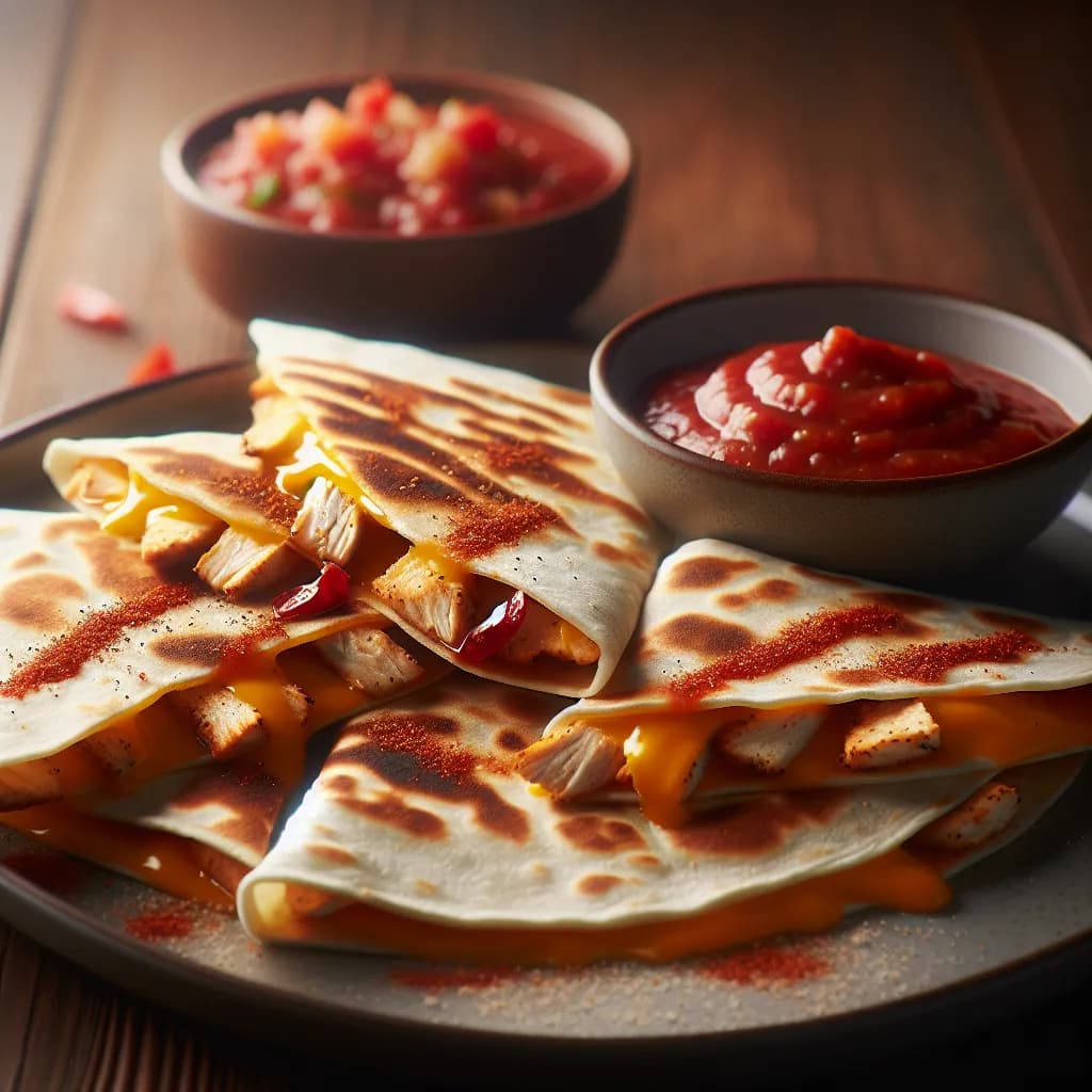 Spicy Chicken and Cheese Quesadillas