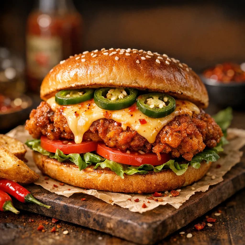 Spicy Chicken and Cheese Sandwich