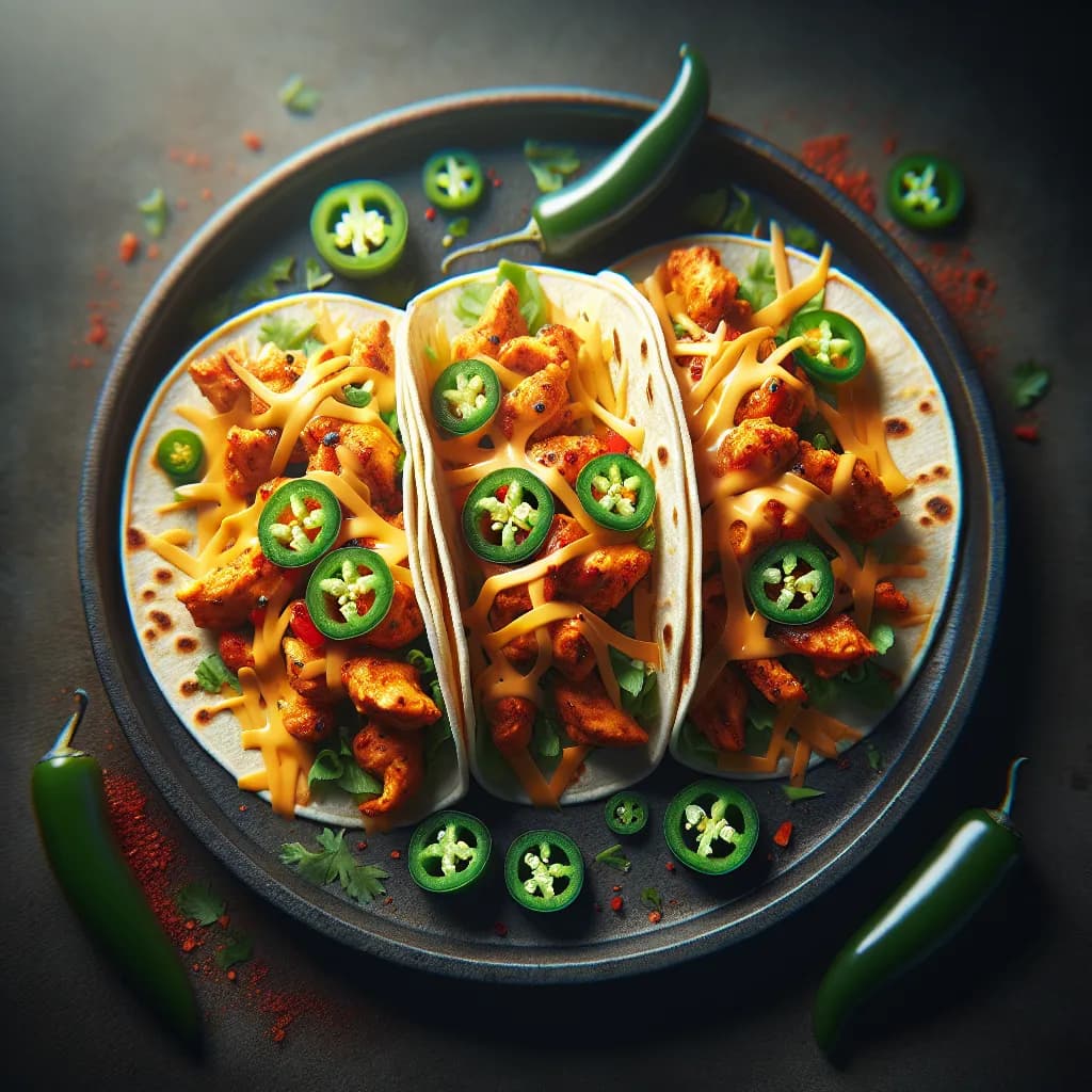 Spicy Chicken and Cheese Tacos