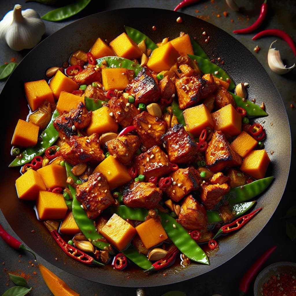Spicy Chicken and Pumpkin Stir-Fry