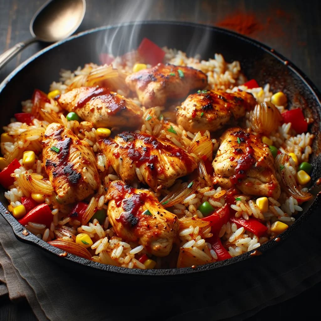 Spicy Chicken and Rice Skillet