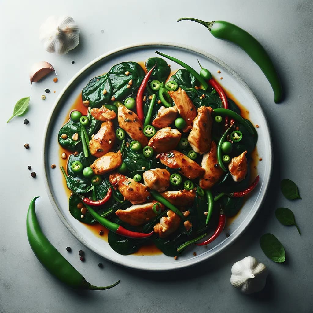 Spicy Chicken and Spinach Stir-Fry