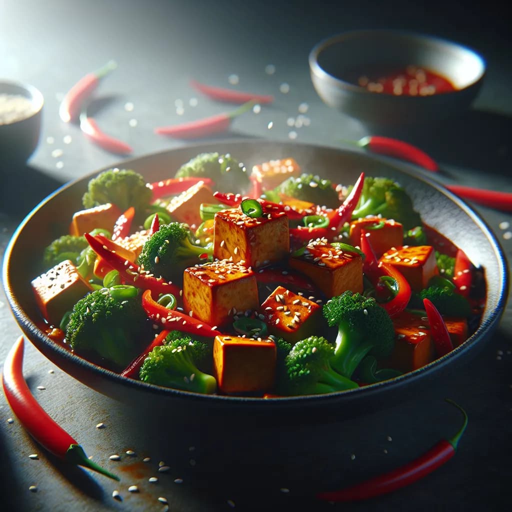 Spicy Chili Tofu Stir Fry