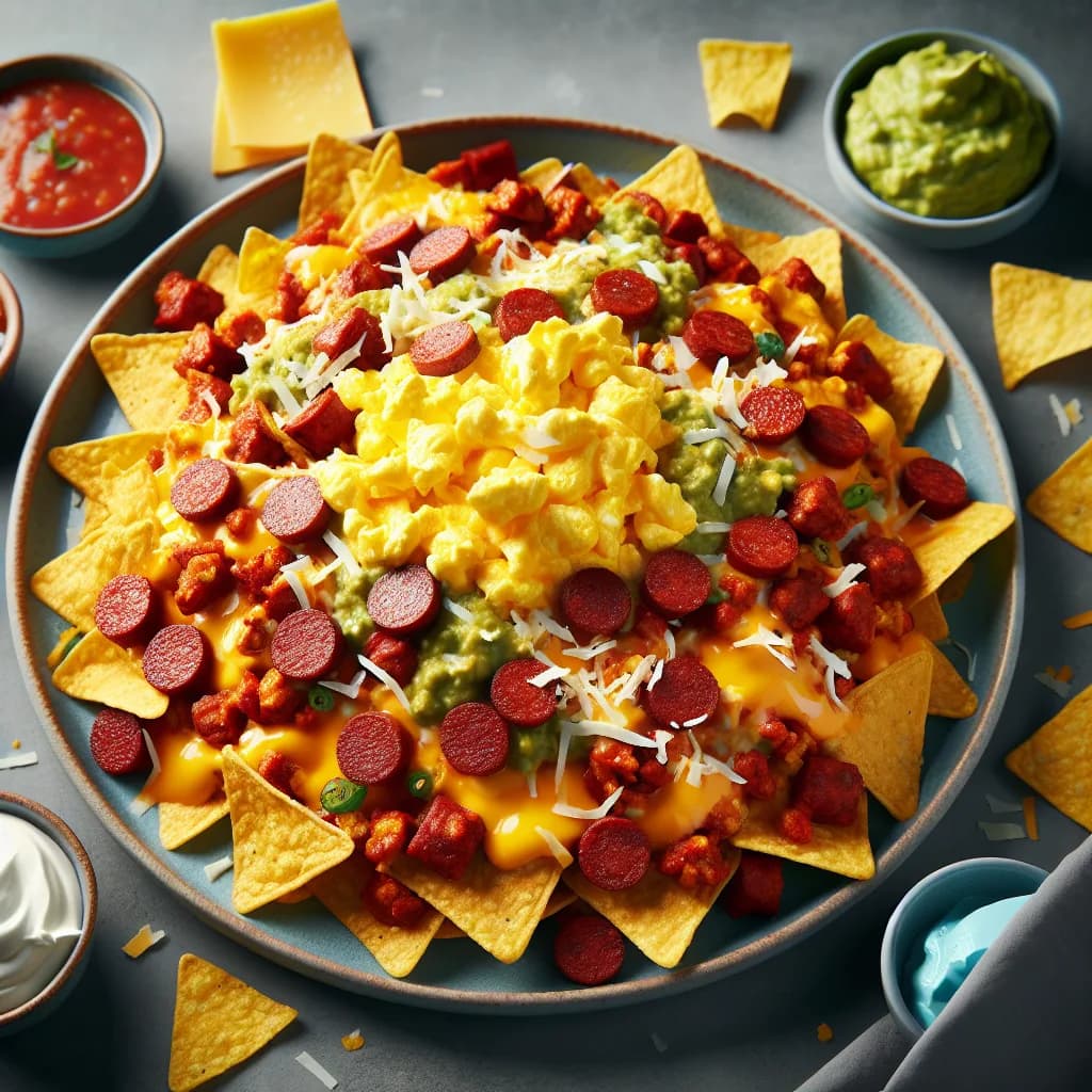 Spicy Chorizo Breakfast Nachos
