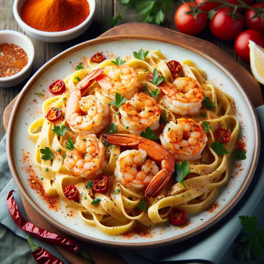 Spicy Creole Shrimp Alfredo