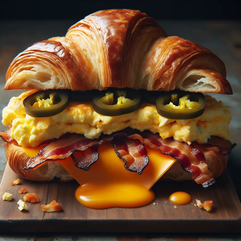 Spicy Croissant Breakfast Sandwich