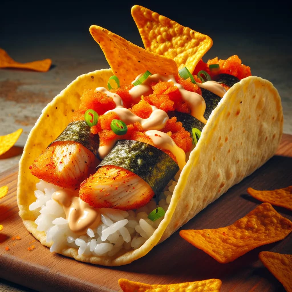 Spicy Doritos Chicken Sushi Tacos