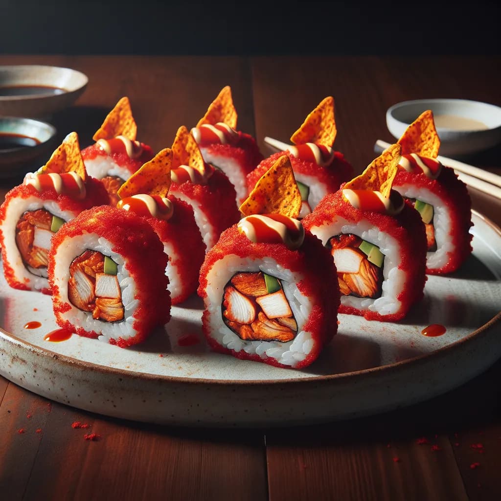 Spicy Doritos-Crusted Chicken Sushi Rolls