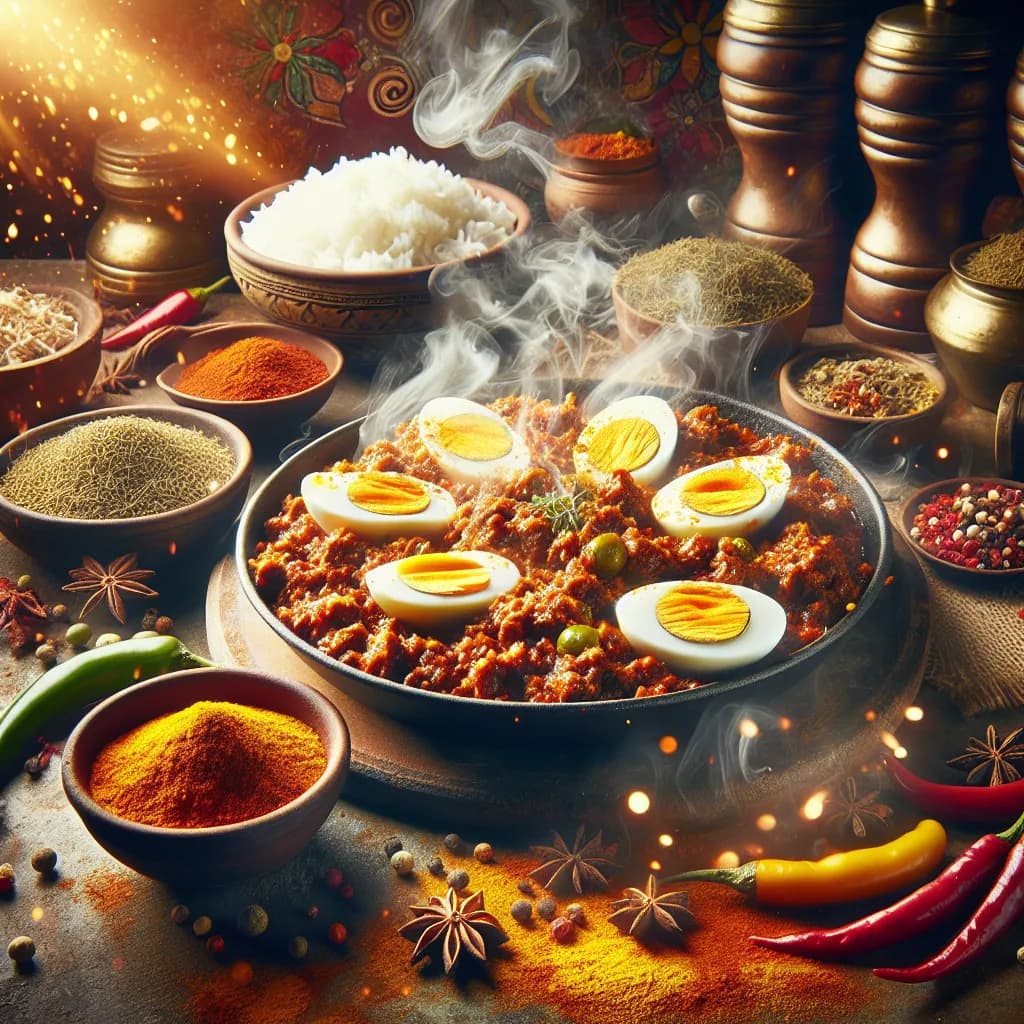 Spicy Egg Kheema Masala
