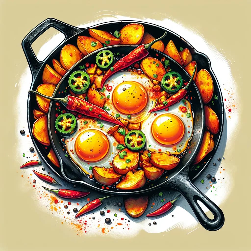 Spicy Egg and Potato Skillet