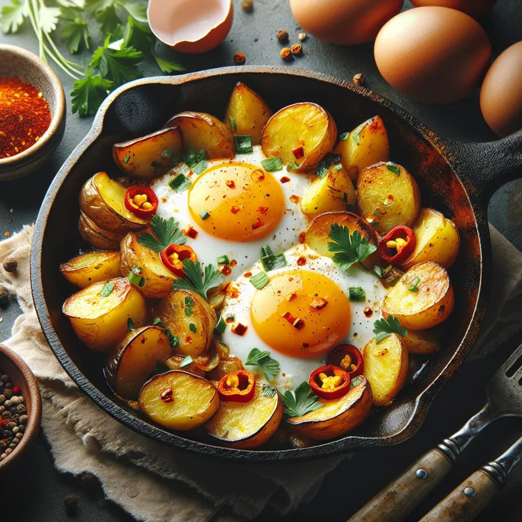 Spicy Egg and Potato Skillet