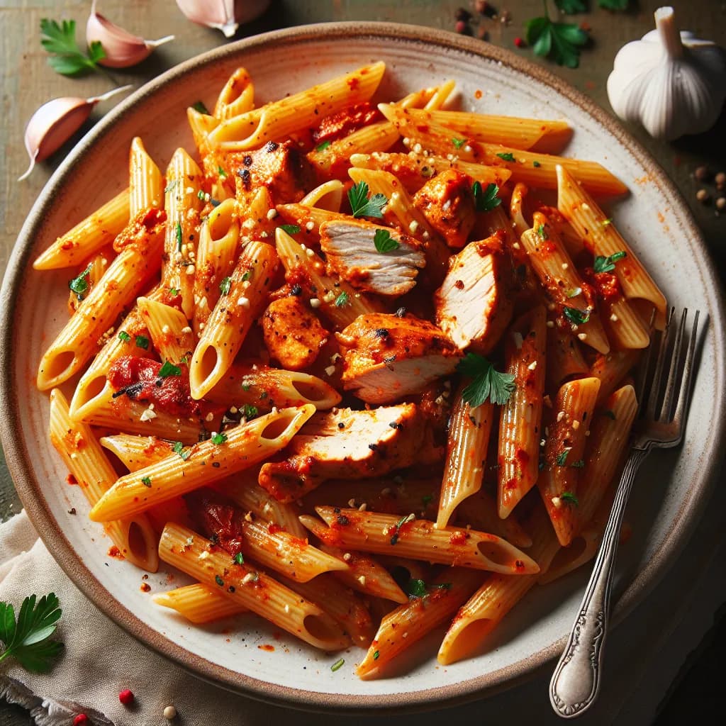 Spicy Garlic Chicken Pasta