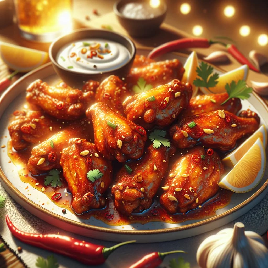 Spicy Garlic Ginger Chicken Wings