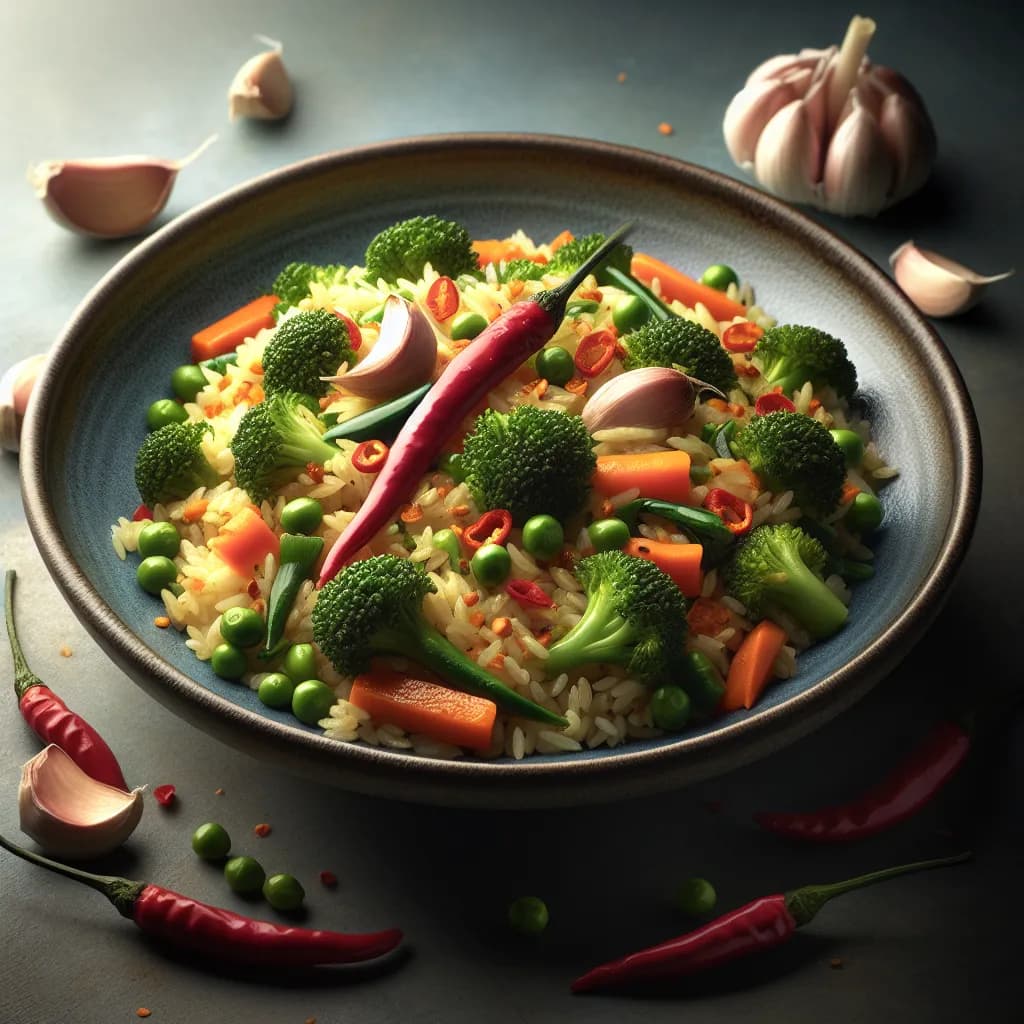 Spicy Garlic Vegetable Rice