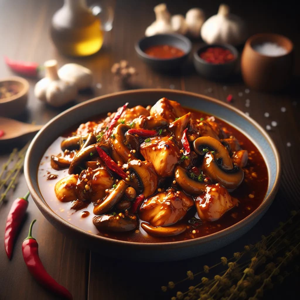 Spicy Garlic and Mushroom Chicken