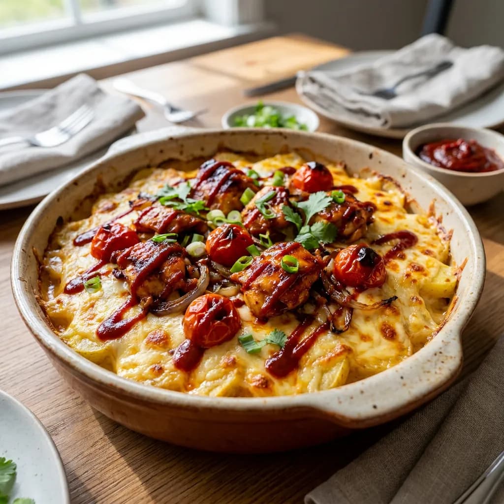 Spicy Gochujang Chicken and Cheesy Potato Bake