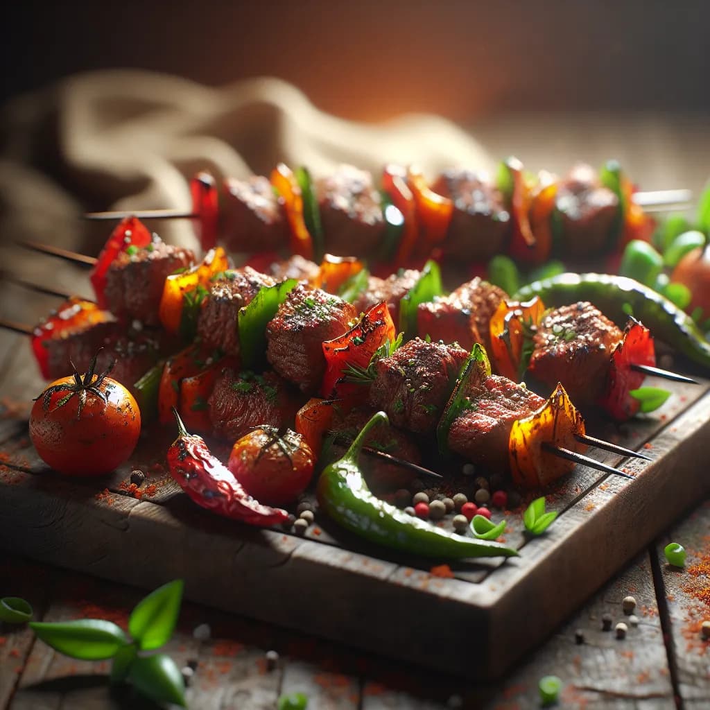Spicy Grilled Beef Skewers