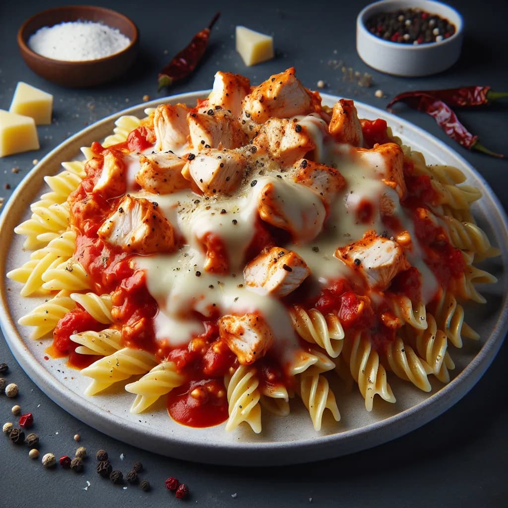 Spicy Italian Chicken and Cheese Pasta