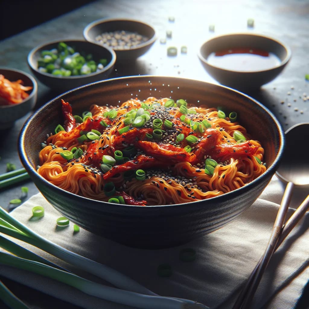 Spicy Kimchi Noodle Bowl