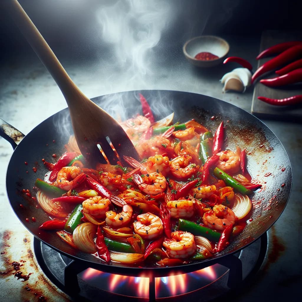 Spicy Kimchi Shrimp Stir-Fry