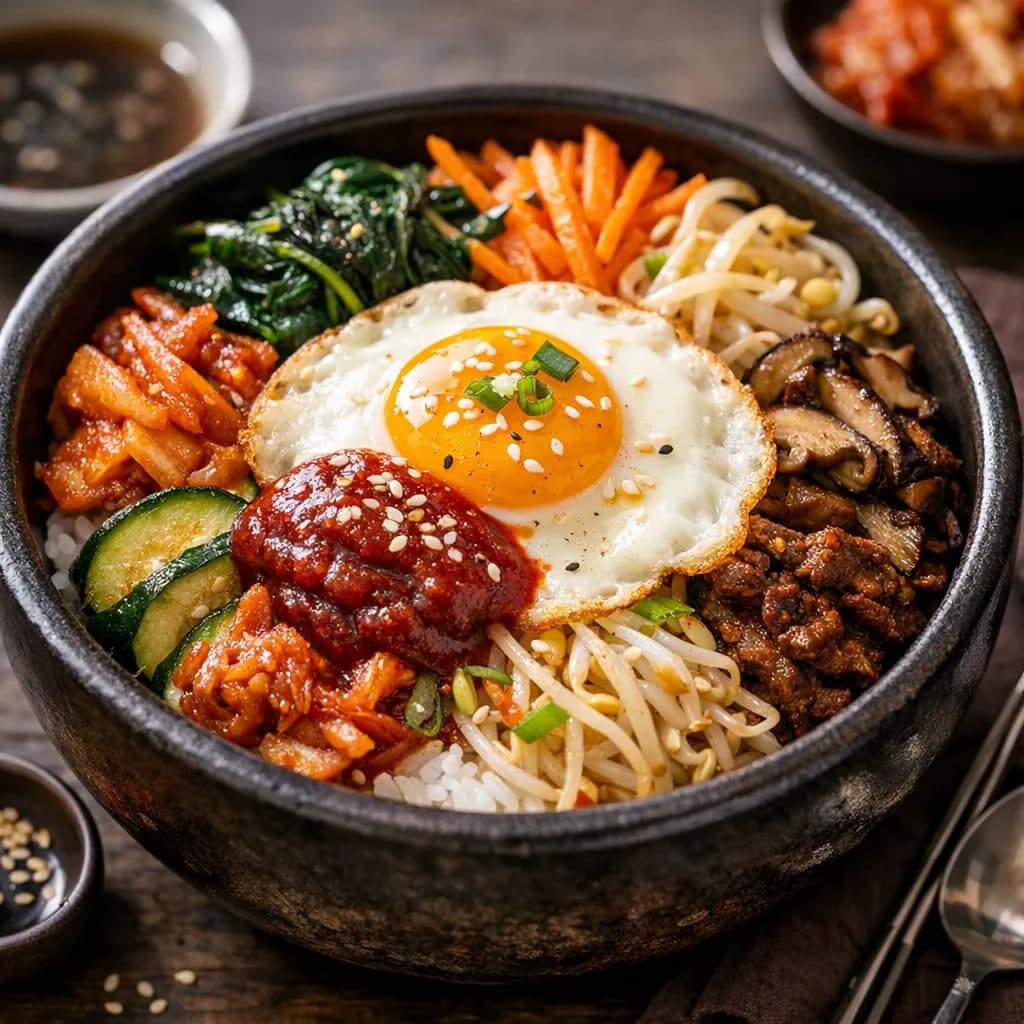 Spicy Korean Bibimbap with Gochujang Sauce