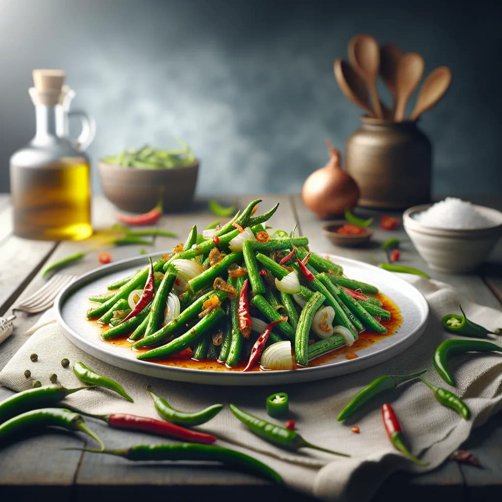 Spicy Ladies Finger Stir Fry