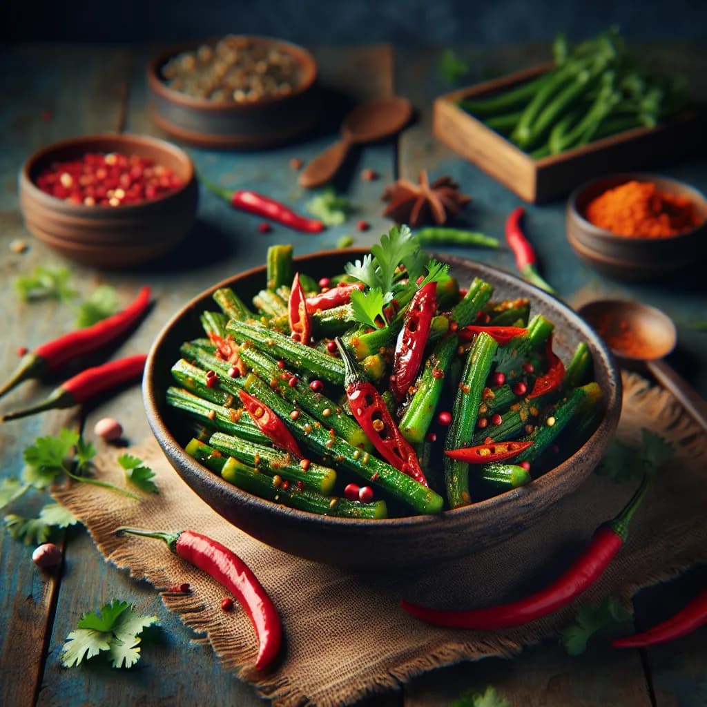 Spicy Ladies Finger Stir-Fry