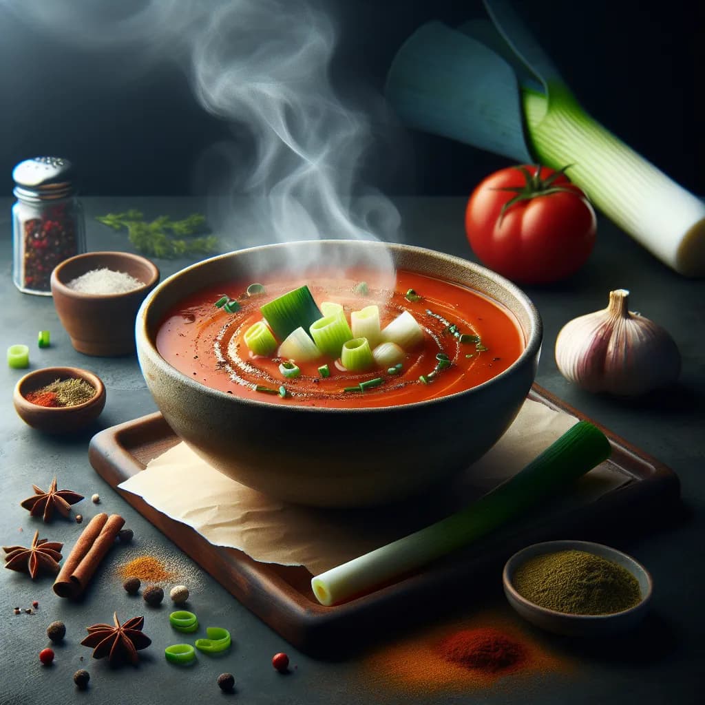 Spicy Leek and Tomato Soup