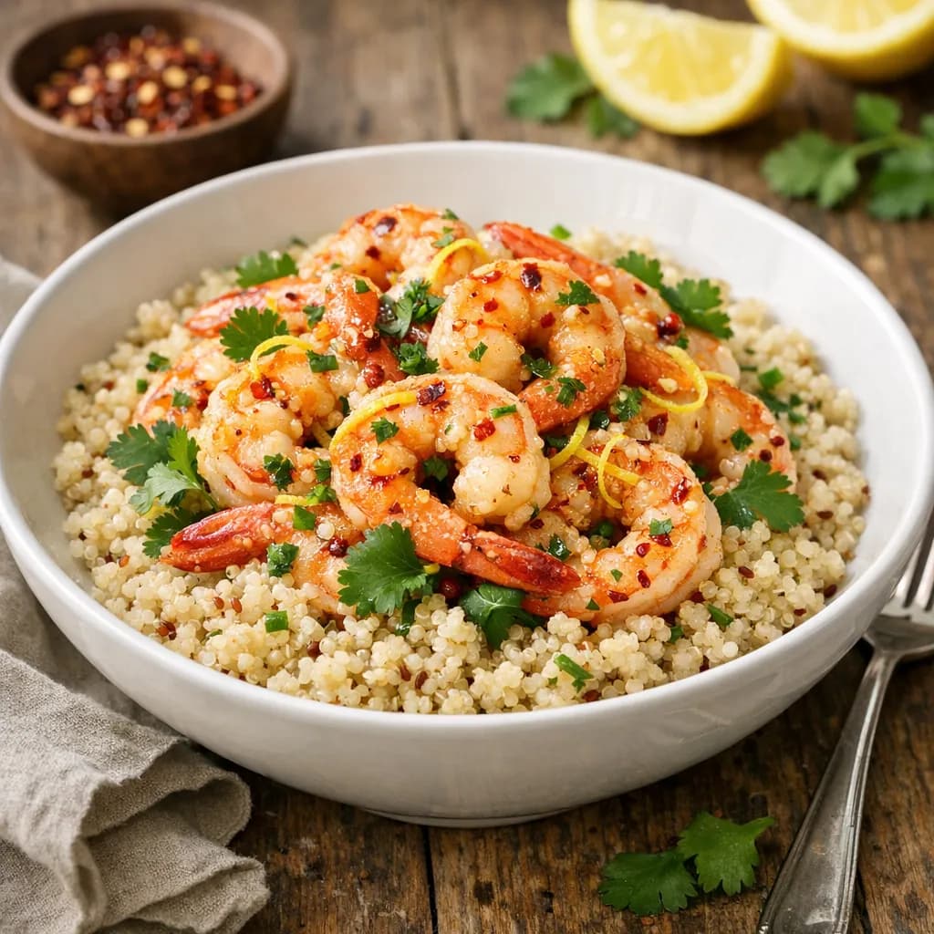 Spicy Lemon Shrimp Scampi