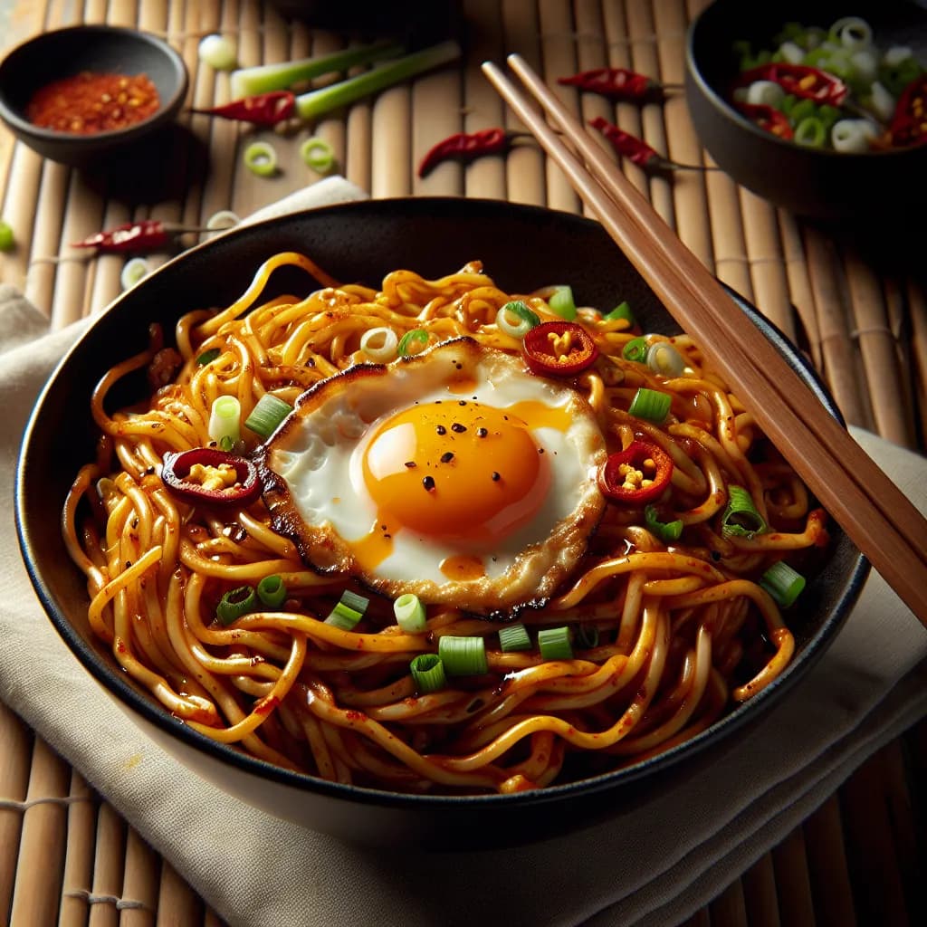 Spicy Maggie Egg Stir-fry