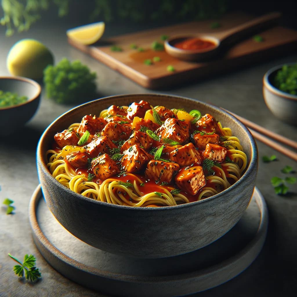 Spicy Mango Chicken Noodles