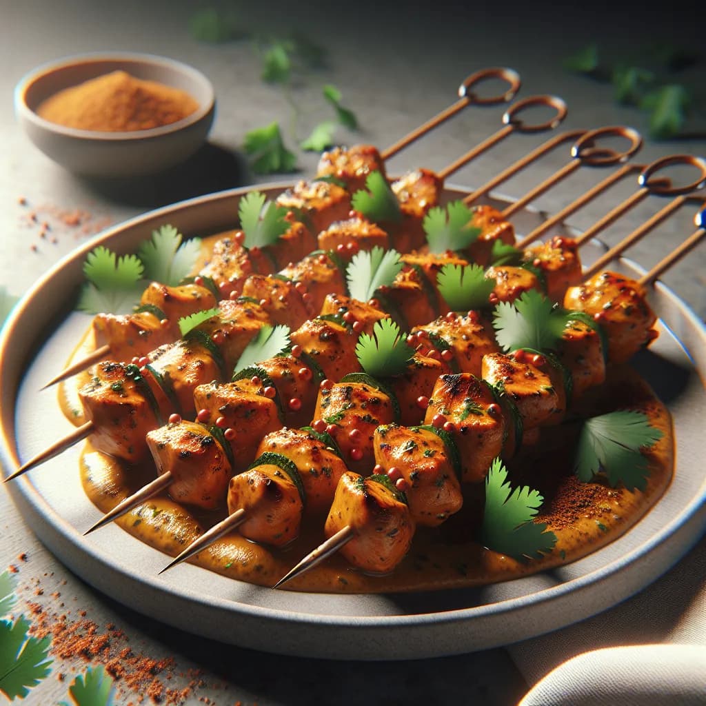 Spicy Mustard Chicken Skewers