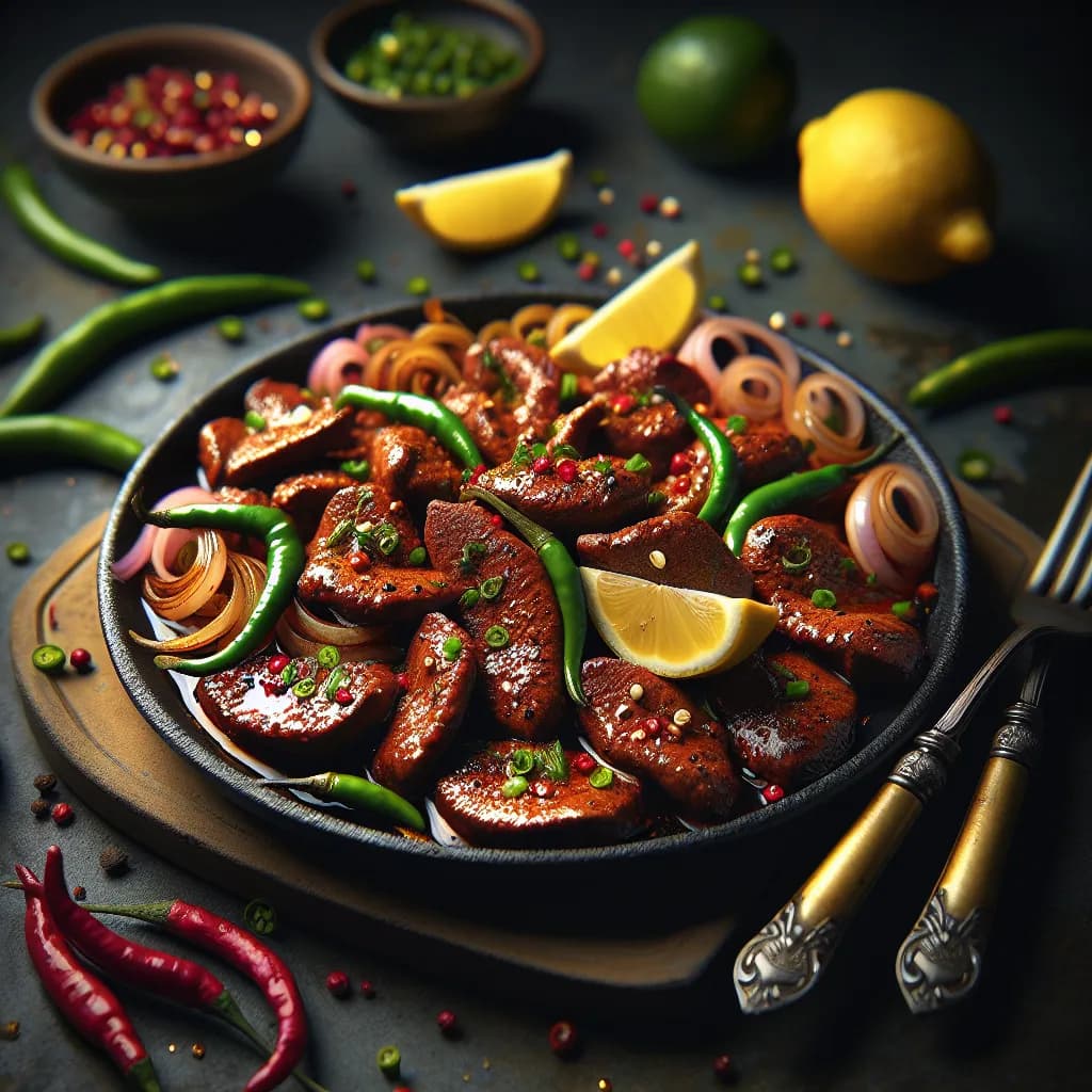 Spicy Mutton Liver Fry