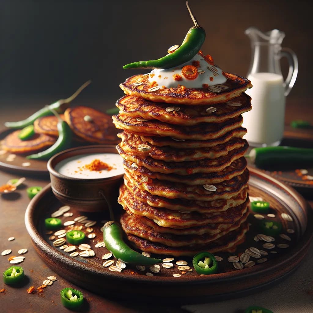 Spicy Oats and Onion Pancakes