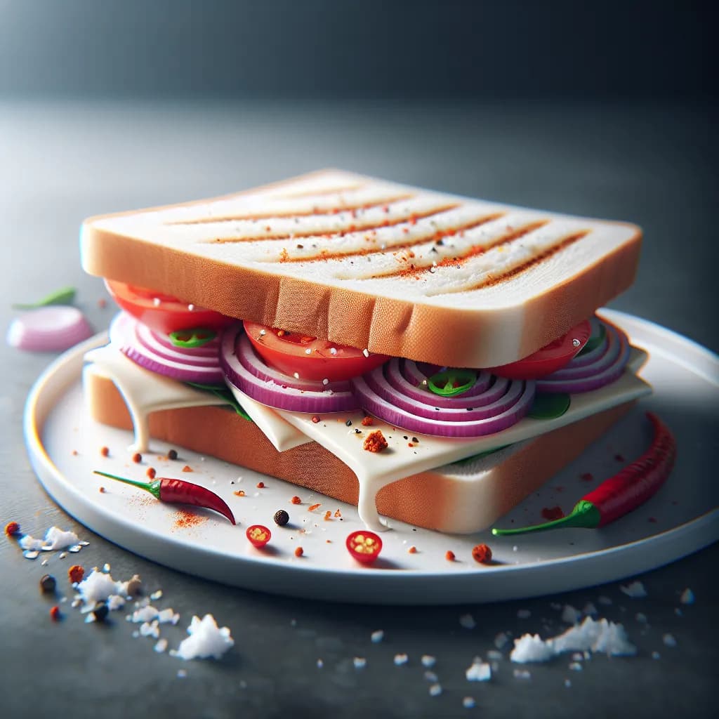 Spicy Onion Tomato Sandwich