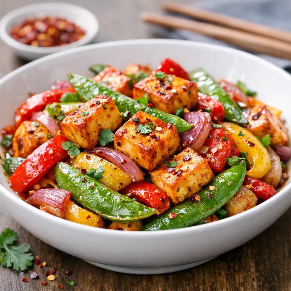 Spicy Paneer & Peapod Stir-Fry