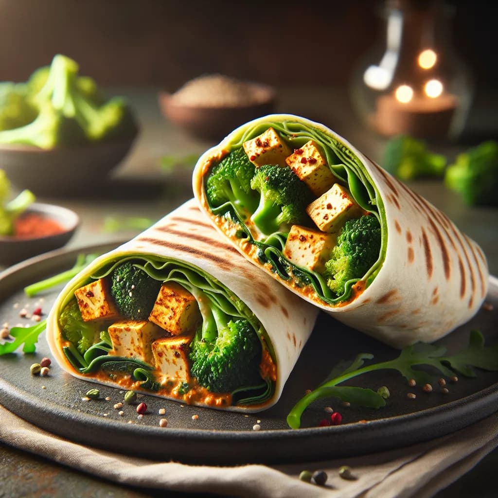 Spicy Paneer Broccoli Wrap
