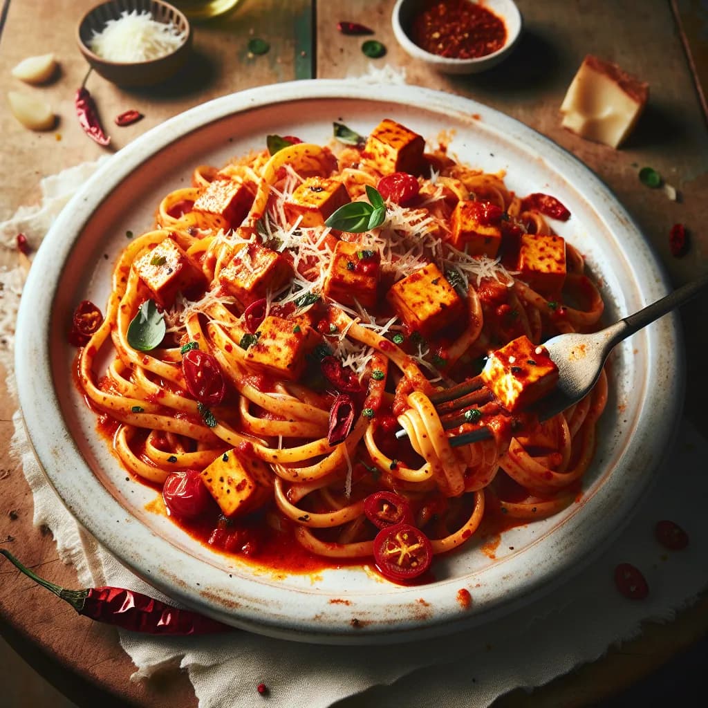 Spicy Paneer Pasta