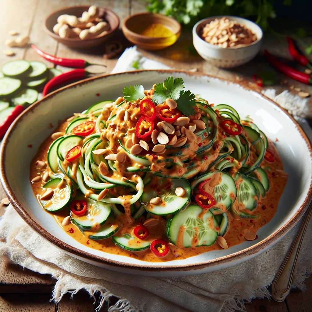 Spicy Peanut Cucumber Salad