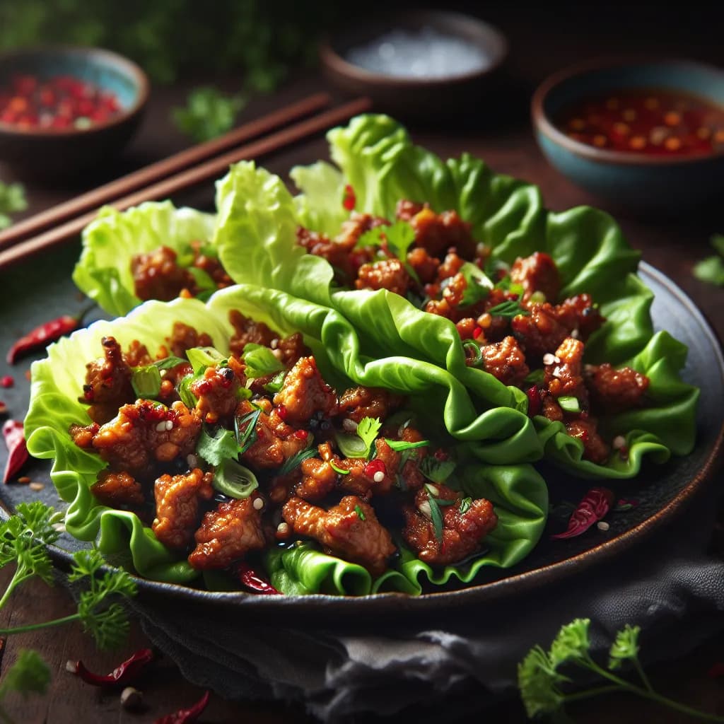 Spicy Pork Lettuce Wraps