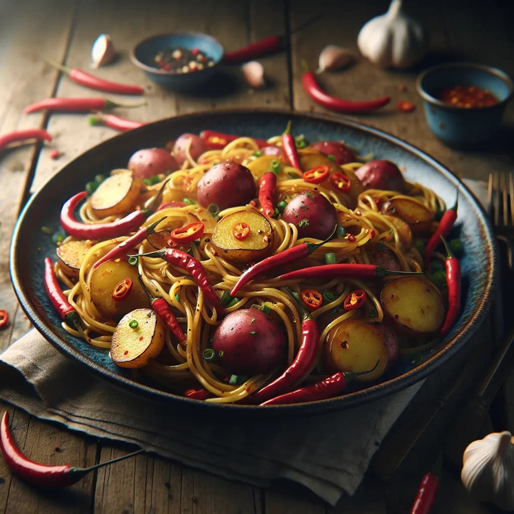 Spicy Potato Noodle Stir-Fry