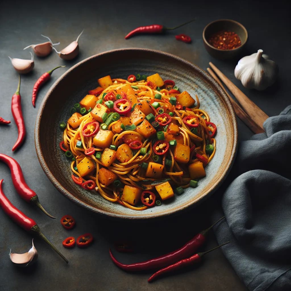 Spicy Potato Noodle Stir-Fry