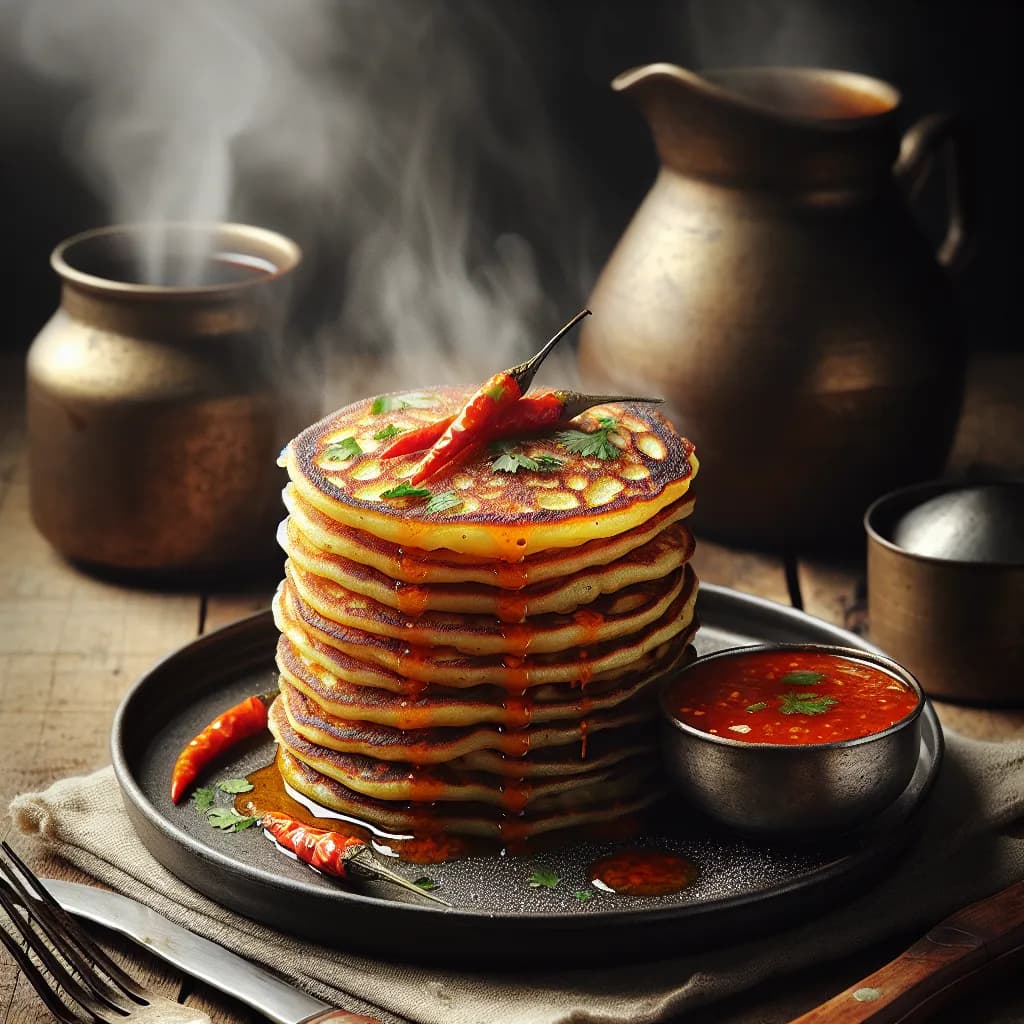 Spicy Potato Rice Flour Pancakes