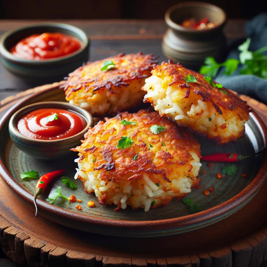Spicy Potato Rice Fritters