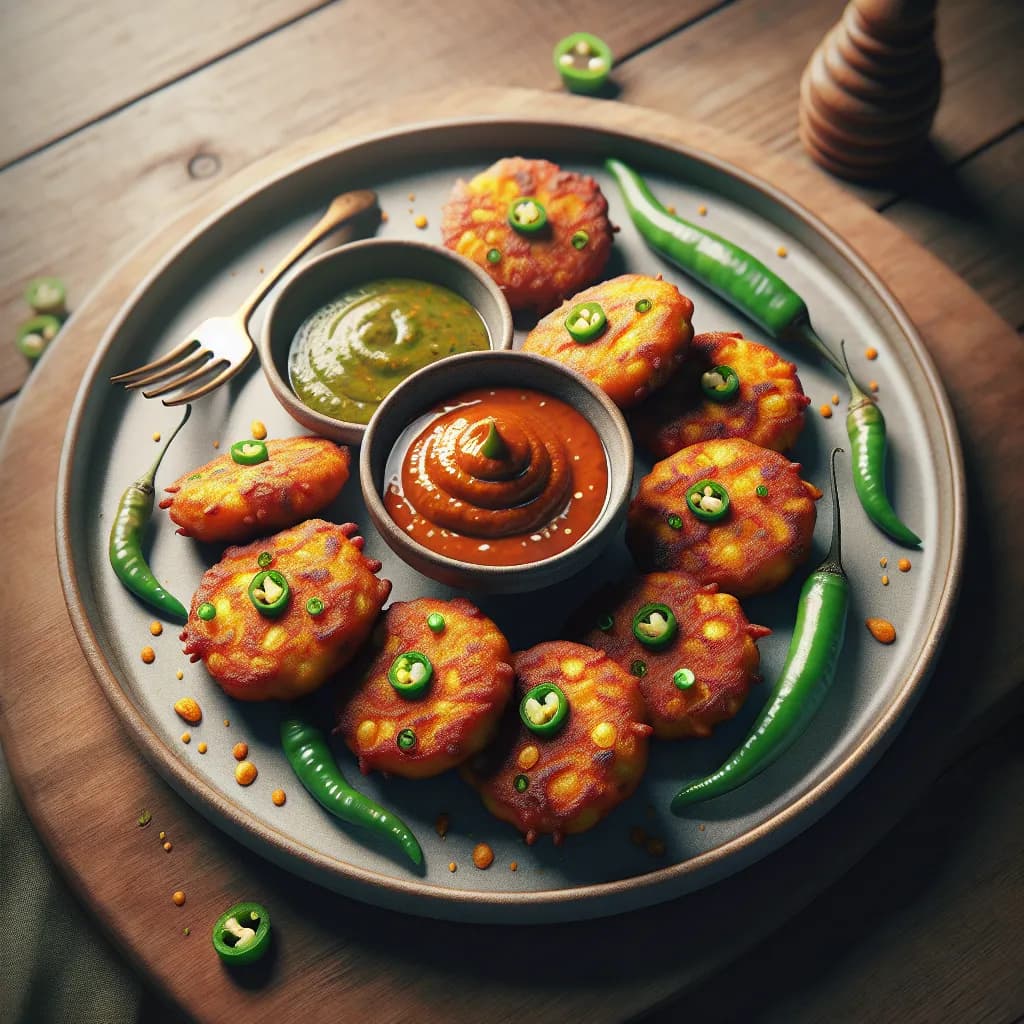 Spicy Potato and Besan Fritters