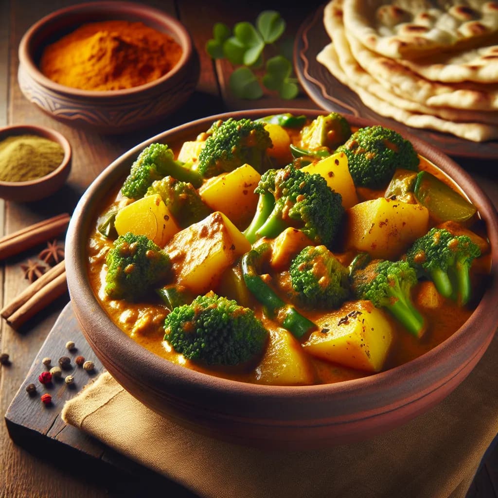 Spicy Potato and Broccoli Curry